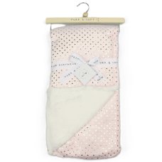 M15882: Baby Soft Foil Print Wrap with Sherpa Backing- Pink